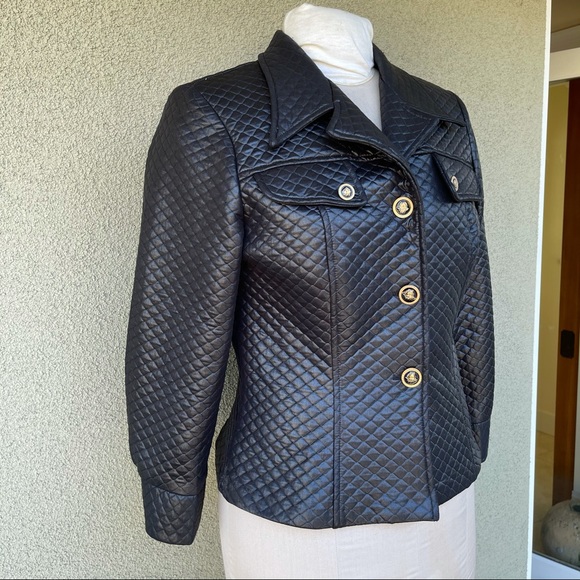 Versace vintage 90s quilted satin jacket